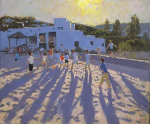 Late Afternoon Football, Ornos, Mykonos